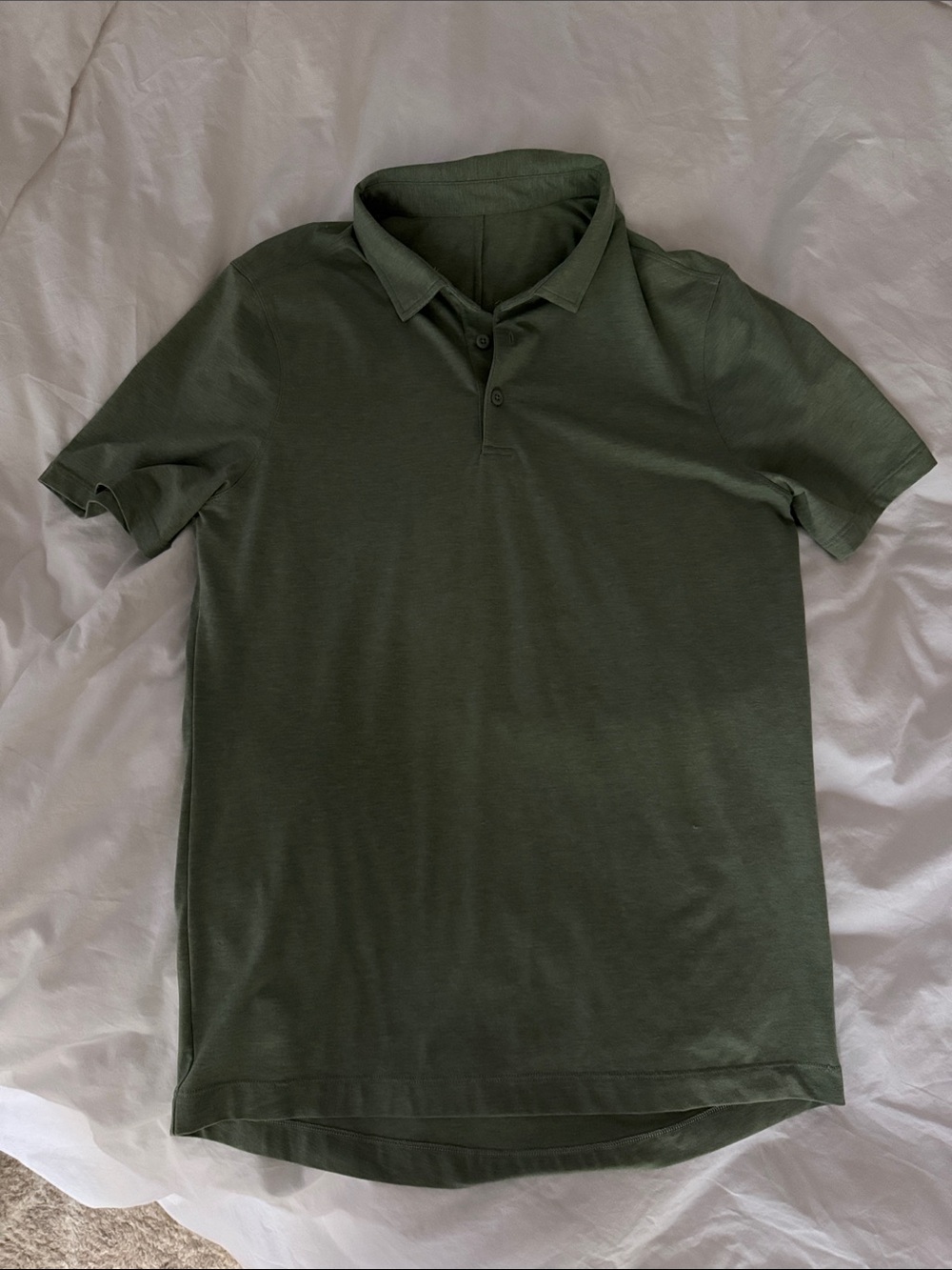 Lululemon Men's Green Polo Shirt - Small